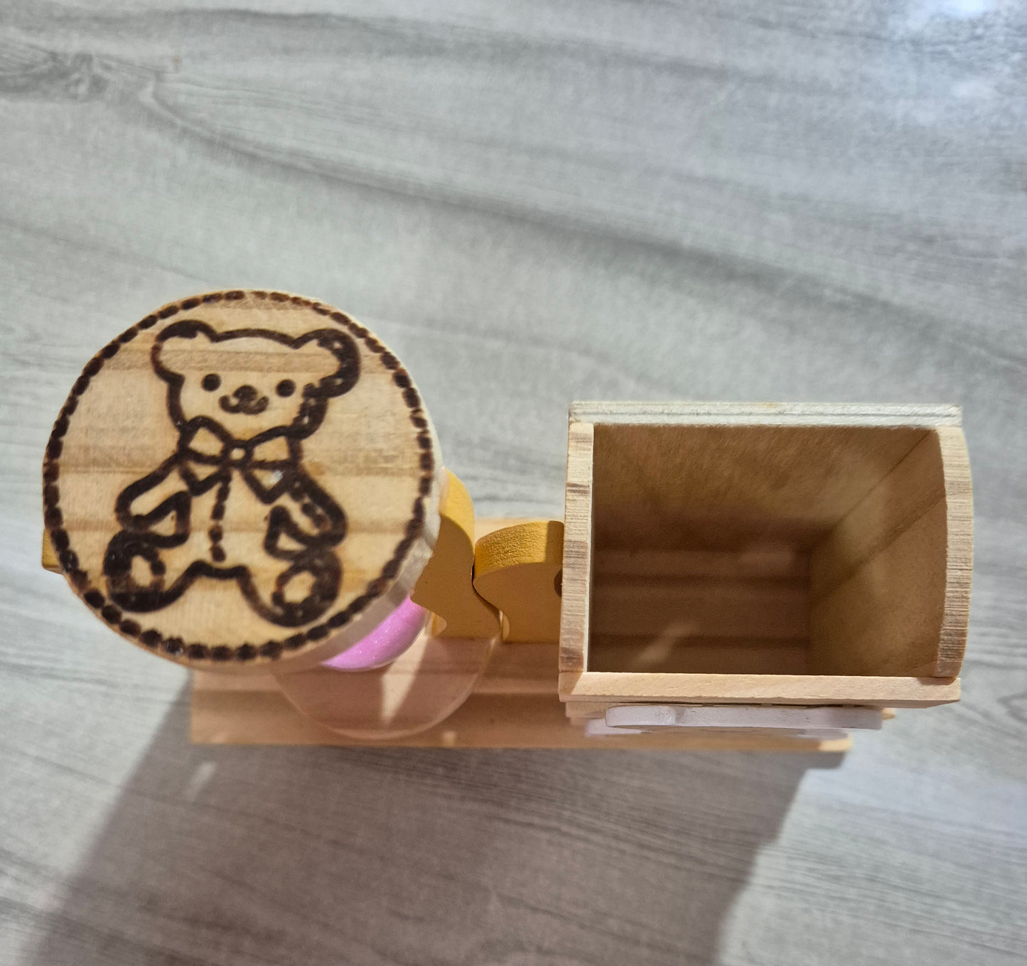 Cute wooden teddy bear storage best for gifting and beautiful look in home decoration